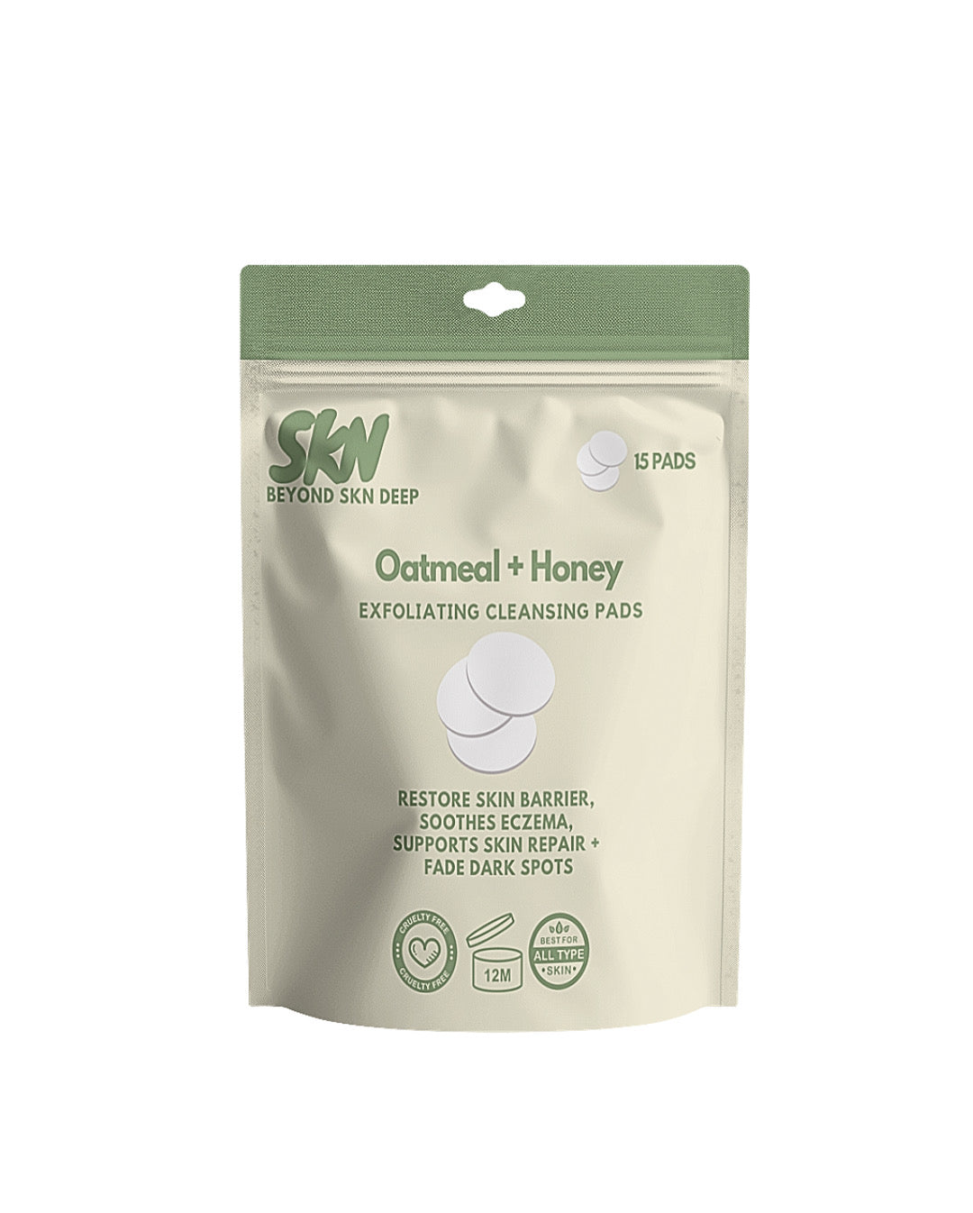 Oatmeal + Honey Exfoliating Cleansing Pads| Ultra-Gentle Care for Sensitive & Eczema-Prone Skin