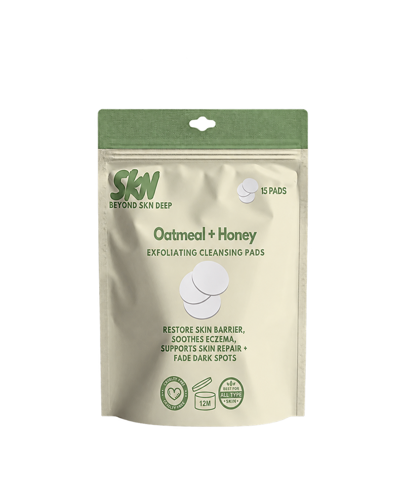 Oatmeal + Honey Exfoliating Cleansing Pads| Ultra-Gentle Care for Sensitive & Eczema-Prone Skin